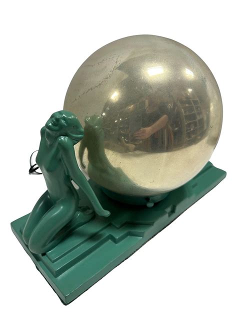 Frankart Art Deco Nude Female Figurals with 1920s Mercury Glass Globe ...