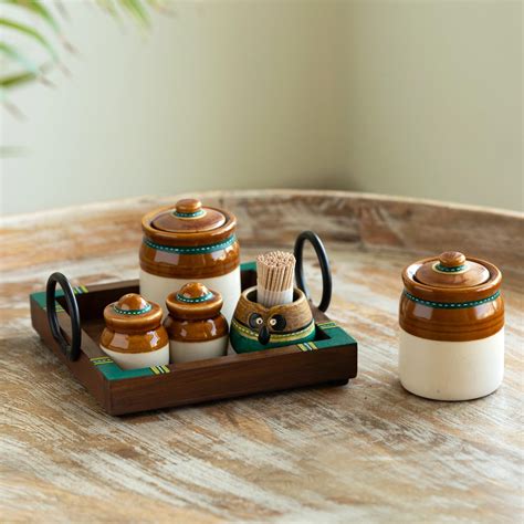 ExclusiveLane 'Old Martaban' Multi-Purpose Ceramic Pickle & Chutney Jar ...