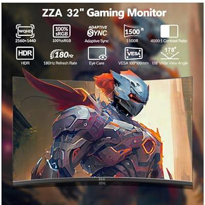 ZZA 32-Inch QHD Curved Gaming Monitor - 2K India | Ubuy