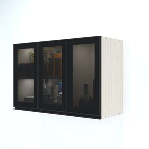 SPECIALITY PANELS Aluminium Black Profile 3 Grey Tinted Glass handless ...