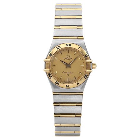Omega Ladies Constellation Quartz Two-Tone SS 18 Karat Gold Watch 795/ ...