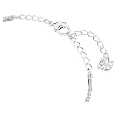 Sublima bangle, White, Rhodium plated | Swarovski