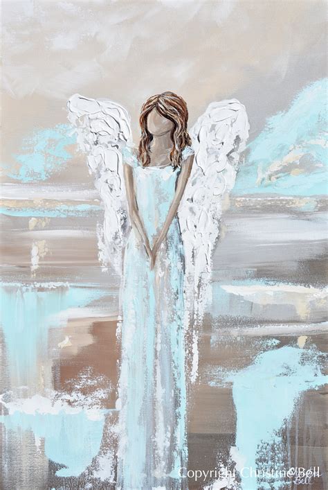Angel Paintings abstract art guardian angels spiritual wall art decor ...
