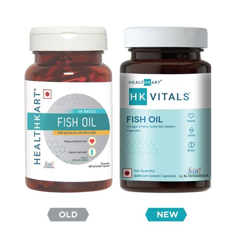 HealthKart HK Vitals Fish Oil 1000 mg, 60 Soft Gelatin Capsules Price ...