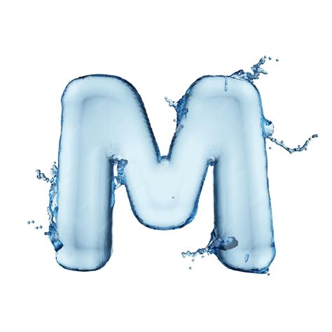Premium Photo | Letter m blue water splash alphabet isolated on white background 3d rendering ...
