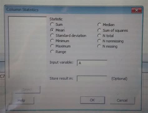 Image result for Find Mean Using Minitab
