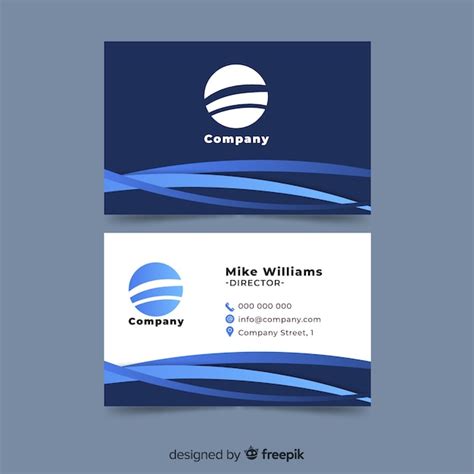 Elegant business card template with abstract design | Premium Vector