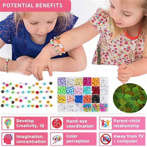 sucojrff 500pcs Smiley Face Beads Kit with Elastic India | Ubuy