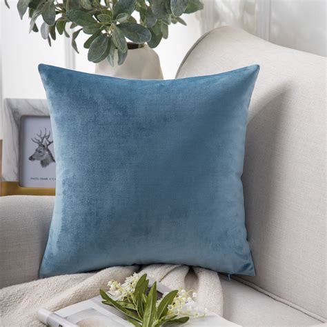 Blue Velvet Decorative Throw Pillow