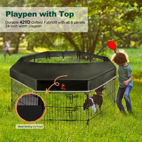 Snapklik.com : PJYuCien Dog Playpen - Metal Foldable Dog Exercise Pen ...