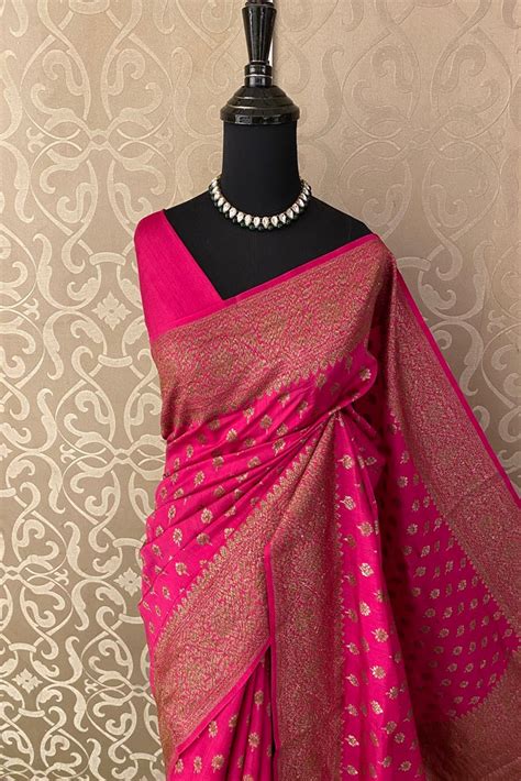 Rani Pure Munga Banarasi Silk Saree, Hand Woven Motifs, With Blouse ...