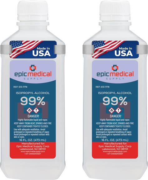 Amazon.com: Swan Isopropyl Alcohol, 99%, Pint, 16 OZ : Health & Household