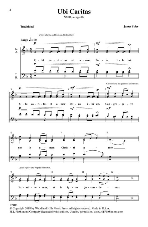 Ubi Caritas by James Syler Sheet Music for SATB Choir at Sheet Music Direct