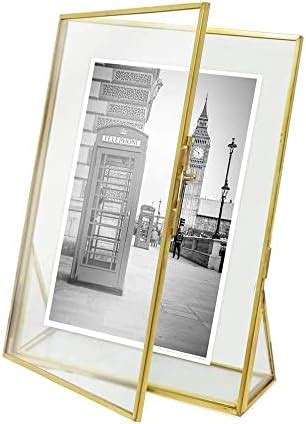 A.H Royal Art Decorative Glass & Brass Table Top Photo Frame (4x6 inch ...