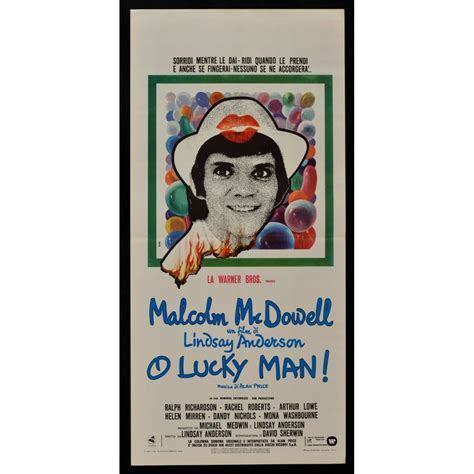 Poster O LUCKY MAN Malcolm McDowell Lindsay Anderson Alain Price Lowe ...