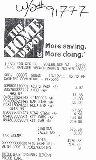 Image result for Home Depot Receipt Template Blank