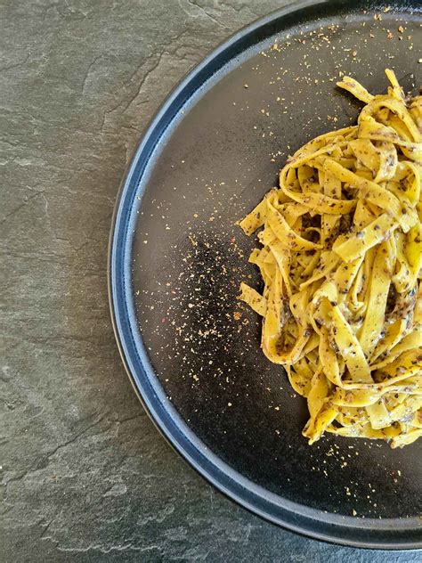 Truffle Pasta with Homemade Truffle Salsa - Gourmandelle