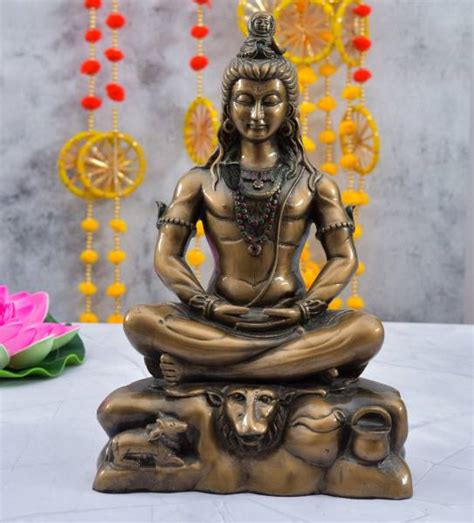 Archna Handicraft Antique Lord Shiva Sitting on lion base Decorative ...