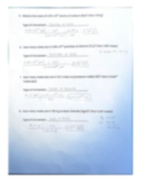 SOLUTION: Unit 6 homework conversion calculation review - Studypool