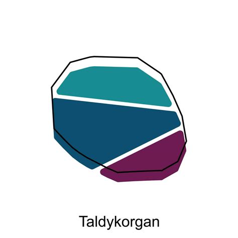 Map of Taldykorgan illustration design template, Map have all province and mark the capital city ...