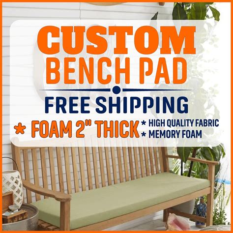 Custom Bench seat Cushion with Zipper ( 2" thick ) - Indoor seat ...