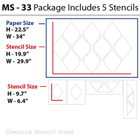 Moroccan new stencil for wall, MS-33 | Reusable Wall painting Stencils