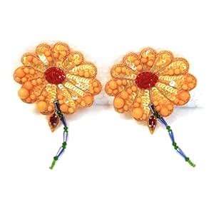 Lovetholy Brand - 2Pcs, 6.5cm | Sew-on Custom Zari Flower Design ...