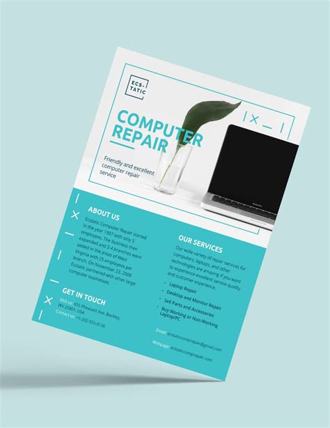 Computer Repair Flyer Template in PSD, Pages, Word, Publisher, InDesign, Illustrator, Google ...