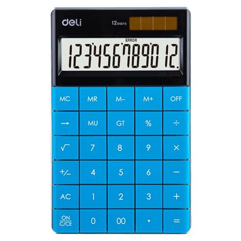 Deli W1589 Modern Compact Calculator 12-Digit, Blue - Color May Vary ...