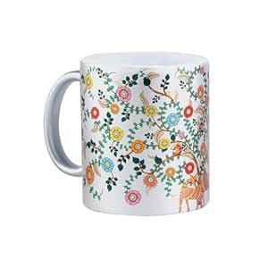 Buy KOLOROBIA Silver Mug| Madhubani Art-Inspired |Coffee Cups ...