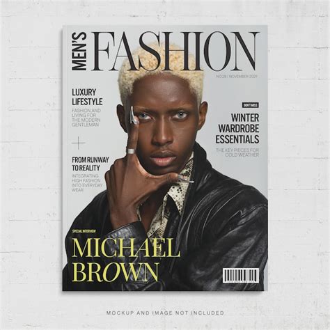 Fashion magazine cover template for men in modern elegant style v1 in ...