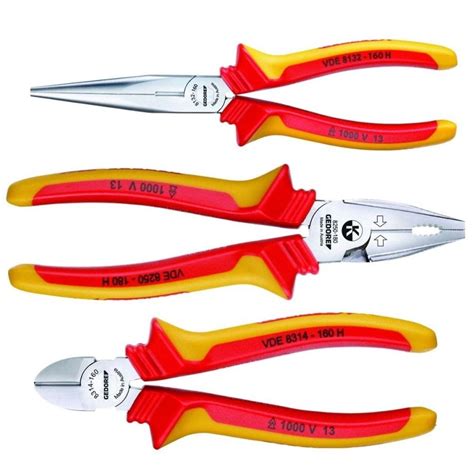 GEDORE VDE S 8003 H VDE Pliers Set with VDE Insulating Sleeves 3 pcs ...