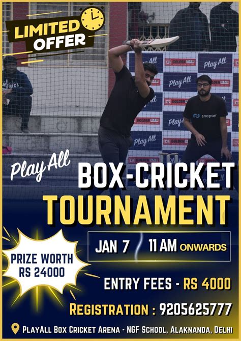 PlayAll Box Cricket Tournament - NGF, PlayAll Sports Complex - Gaur ...