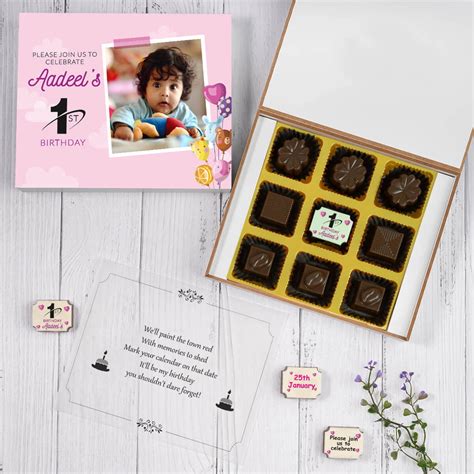 First Birthday Party Invitation Sample – 9 Chocolate Box – CHOCOCRAFT