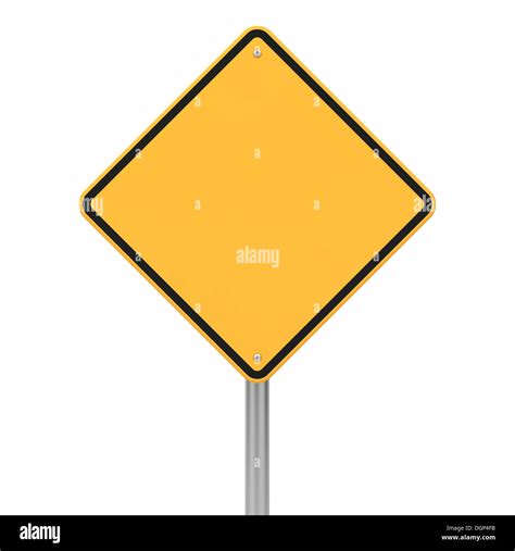 Blank Yellow Diamond Road Sign