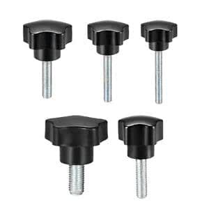 Breeze Shears Male Thread Star Head Screw Knobs, Black Top, for Doors ...