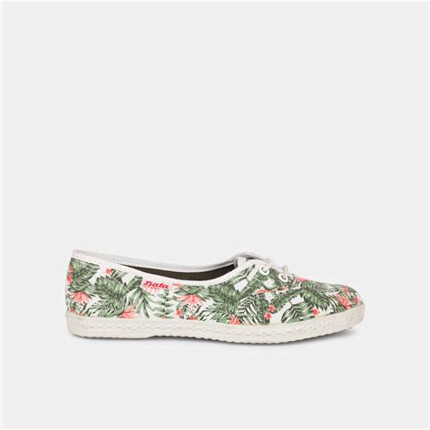 Bata green and white printed slip-on shoes for women | Bata