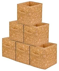 Kuber Industries Metallic Print Non Woven 6 Pieces Fabric Foldable ...