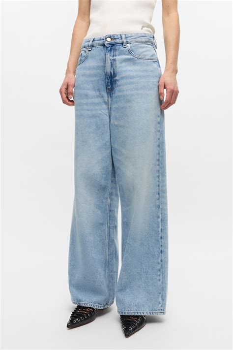Light Blue Baggy Jeans-Light Blue Stone - GANNI – Women's Designer ...