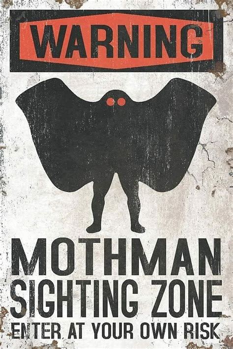 Buy Eeypy Funny Bathroom Metal Warning Mothman Sighting Zone Office ...