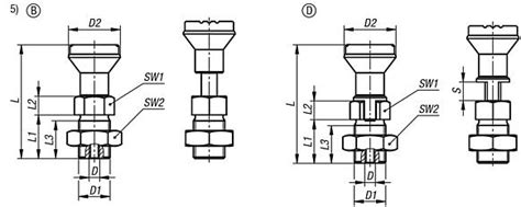 Indexing plungers, stainless steel with plastic mushroom grip and ...
