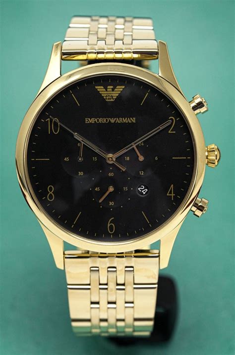 Emporio armani black and gold watch online