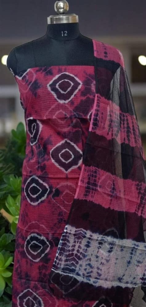 Pure Kota Doria Cotton 2 pc Tie & Dye Salwar Suit - Leheriya.com
