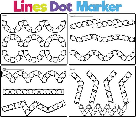 Lines Dot Markers educational game for toddlers pages to develop fine ...