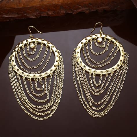 Gold Plated Chain Circular Hoops Limited Edition – Estele