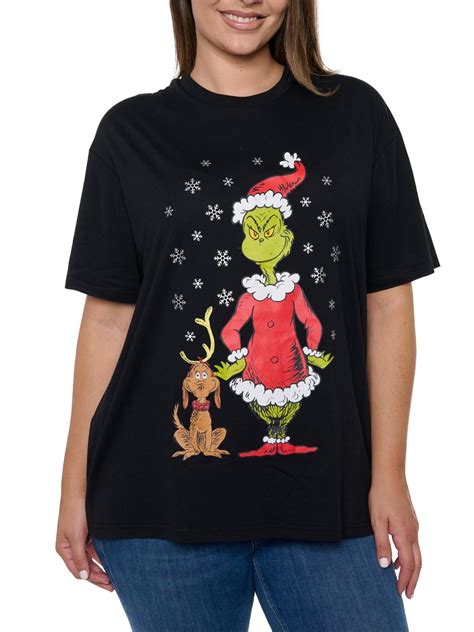 Dr. Seuss The Grinch & Max T-Shirt Women's Plus Size Christmas ...