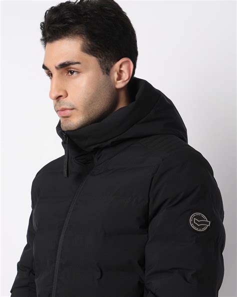 Regular Fit Padded Jacket with Signature Branding
