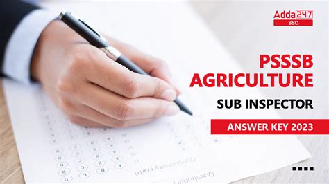 PSSSB Agriculture Sub Inspector Answer Key 2023 PDF Out
