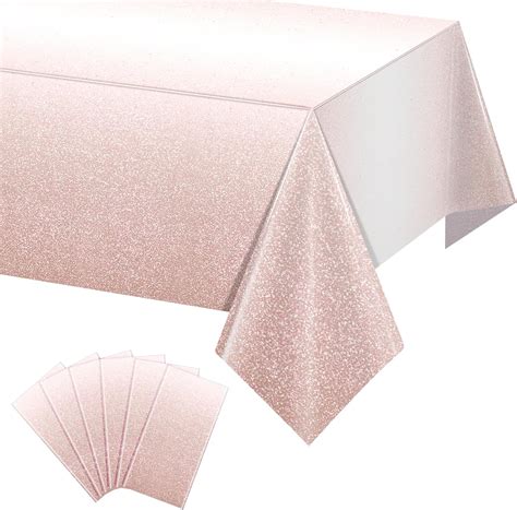 Amazon.com: 6 Pack Ombre Rose Gold Plastic Tablecloth for Parties ...