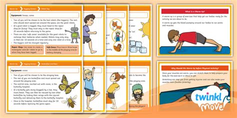 👉 Easy warm-up activities | KS1 Tagging Games Warm-Up Cards